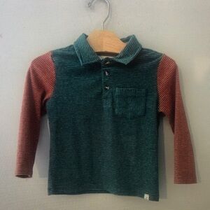 Striped Green and Red Kids Polo Shirt